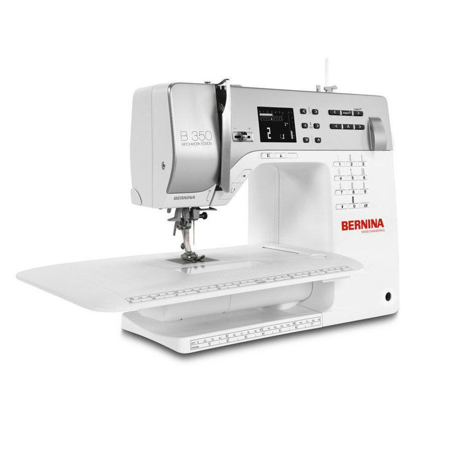 Bernina 350 featuring the free arm extension table