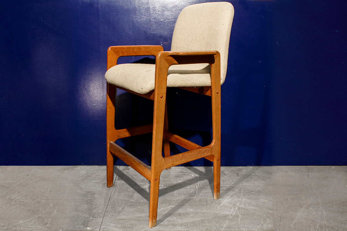 sold pair of benny linden mid century teak barstools rehab