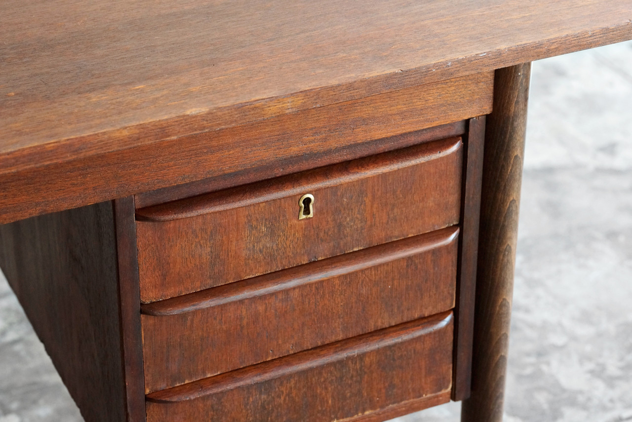 Danish Modern Wood Desk With Floating Drawers Rehab Vintage - Danish Modern Wood Desk With Floating Drawers danish modern wood desk with floating drawers rehab vintage - danish modern wood desk with floating drawers