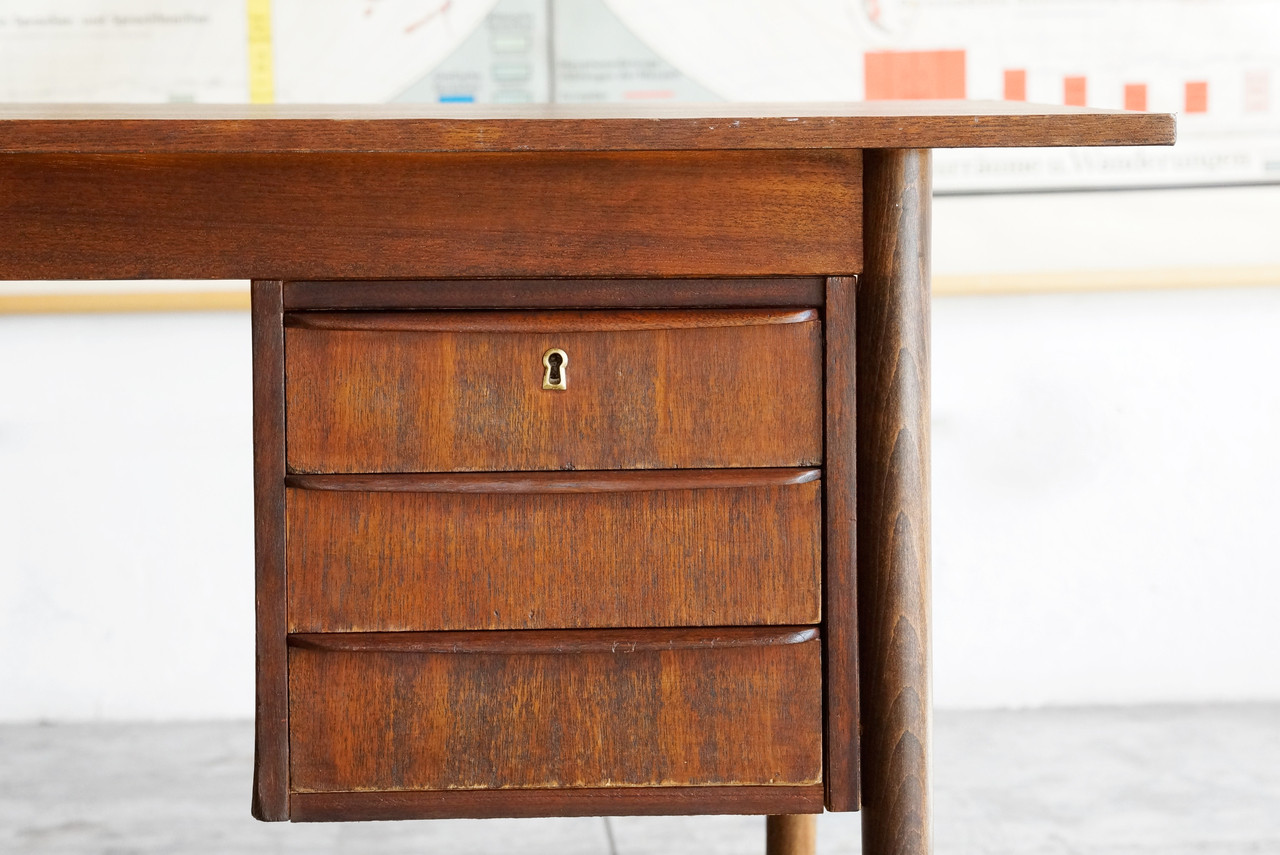 Danish Modern Wood Desk With Floating Drawers Rehab Vintage - Danish Modern Wood Desk With Floating Drawers danish modern wood desk with floating drawers rehab vintage - danish modern wood desk with floating drawers