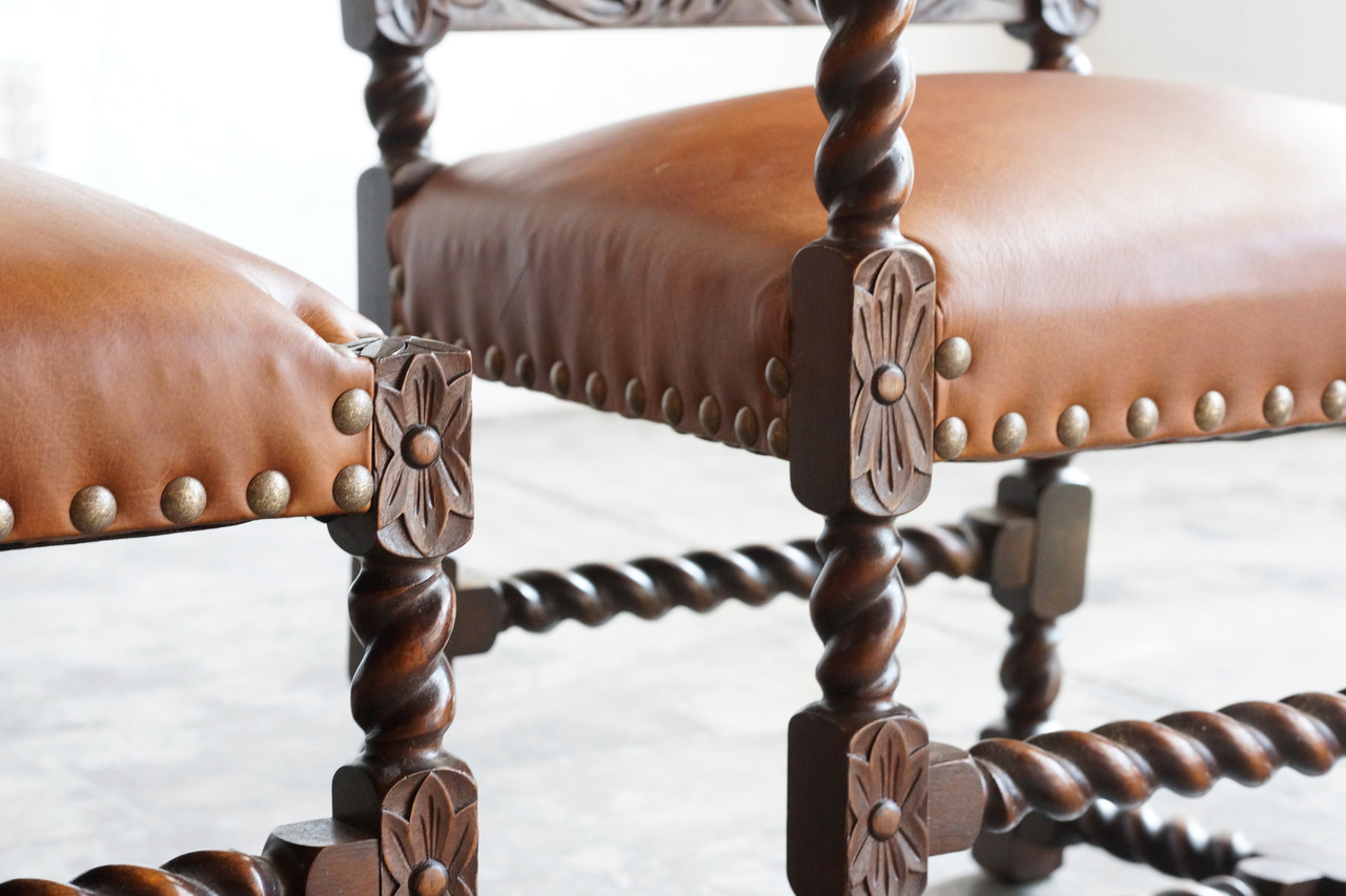 SOLD - Pair Of Antique Jacobean Style Mahogany Chairs - Rehab SOLD - Pair of Antique Jacobean Style Mahogany Chairs - SOLD - Pair Of Antique Jacobean Style Mahogany Chairs - Rehab