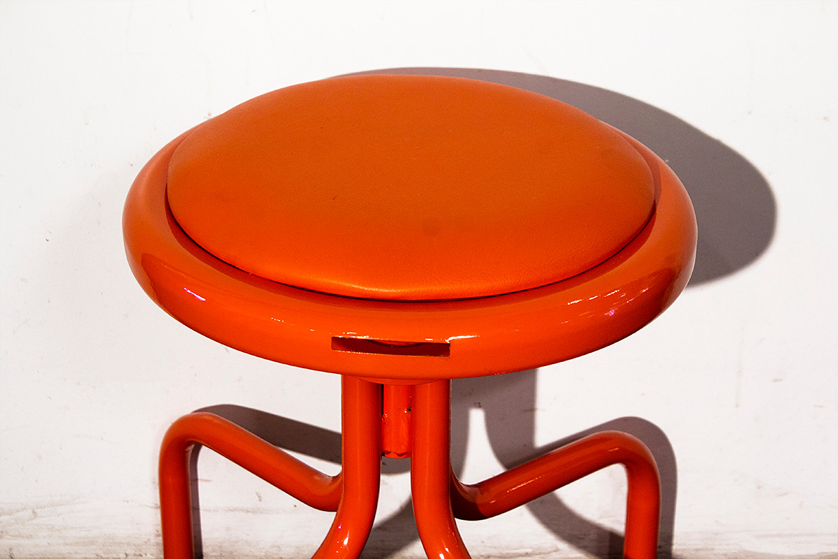 Detox Orange Stool vintage counter stool in electric orange 1960s rehab Detox Orange Stool vintage counter stool in electric orange 1960s rehab