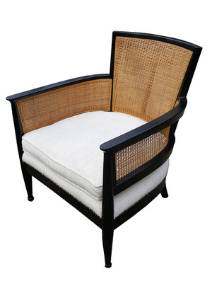 Classic Modern Chair in Lacquer and Silk