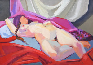 Reclining Nude - Oil on Canvas by Lois Foley