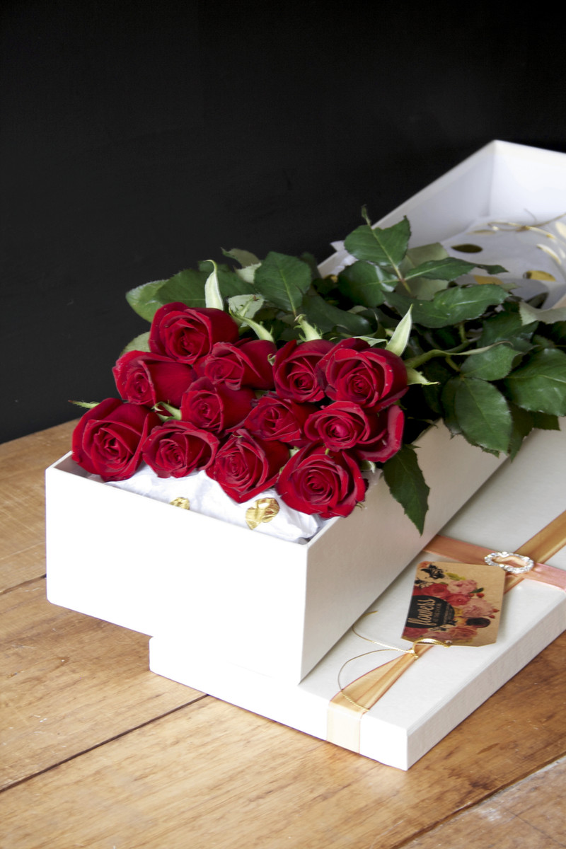 Single Rose Box Flowers at the Door