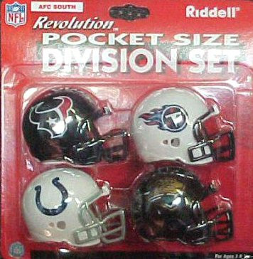 AFC South Division NFL Riddell Pocket Pro Revolution Helmet 4-Pack ...