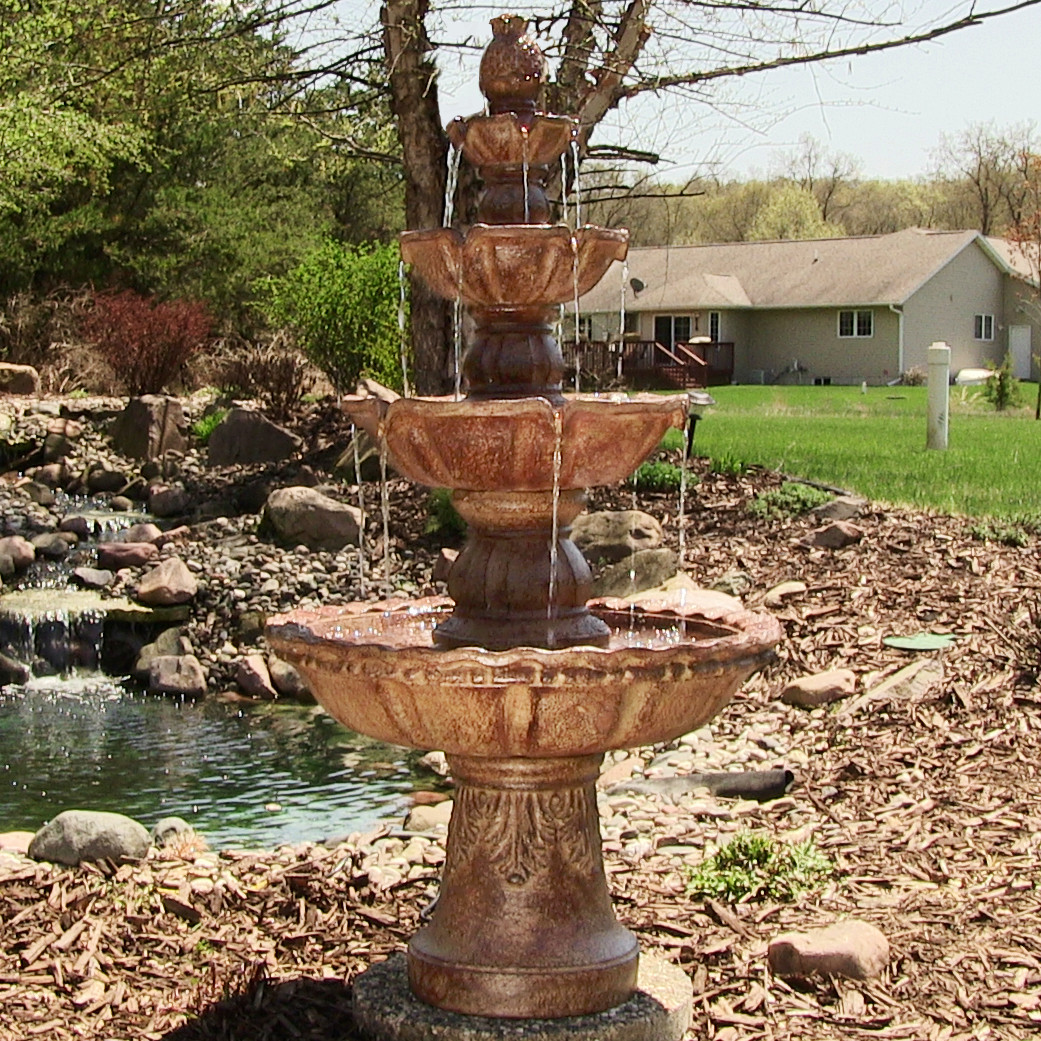 Sunnydaze 4Tier Pineapple Fountain Water Fountains