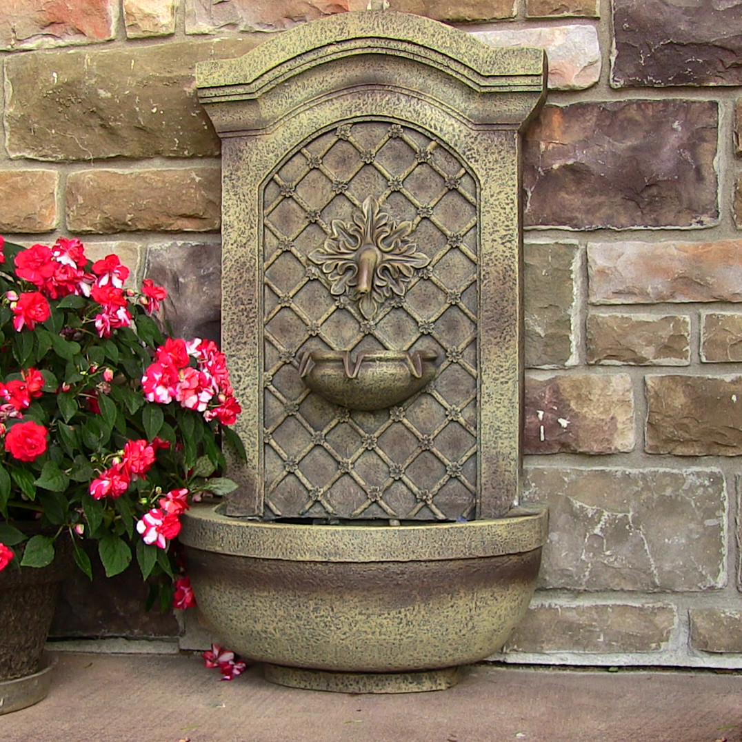 Rosette Solar Wall Fountain, Outdoor Decor EASY Assembly Multiple Options eBay