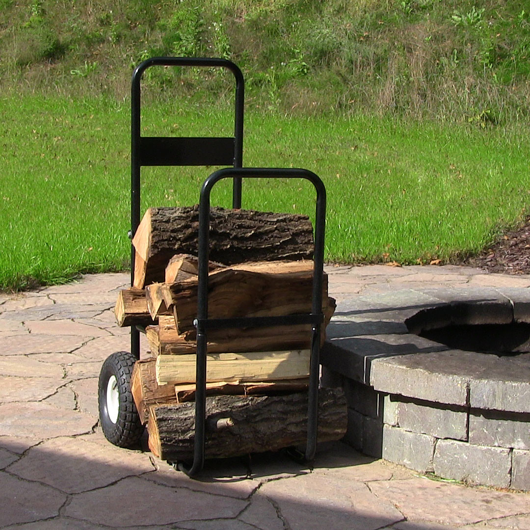 Firewood Log Cart or Cart w/ Cover, Heavy Duty Steel Dolly Multiple
