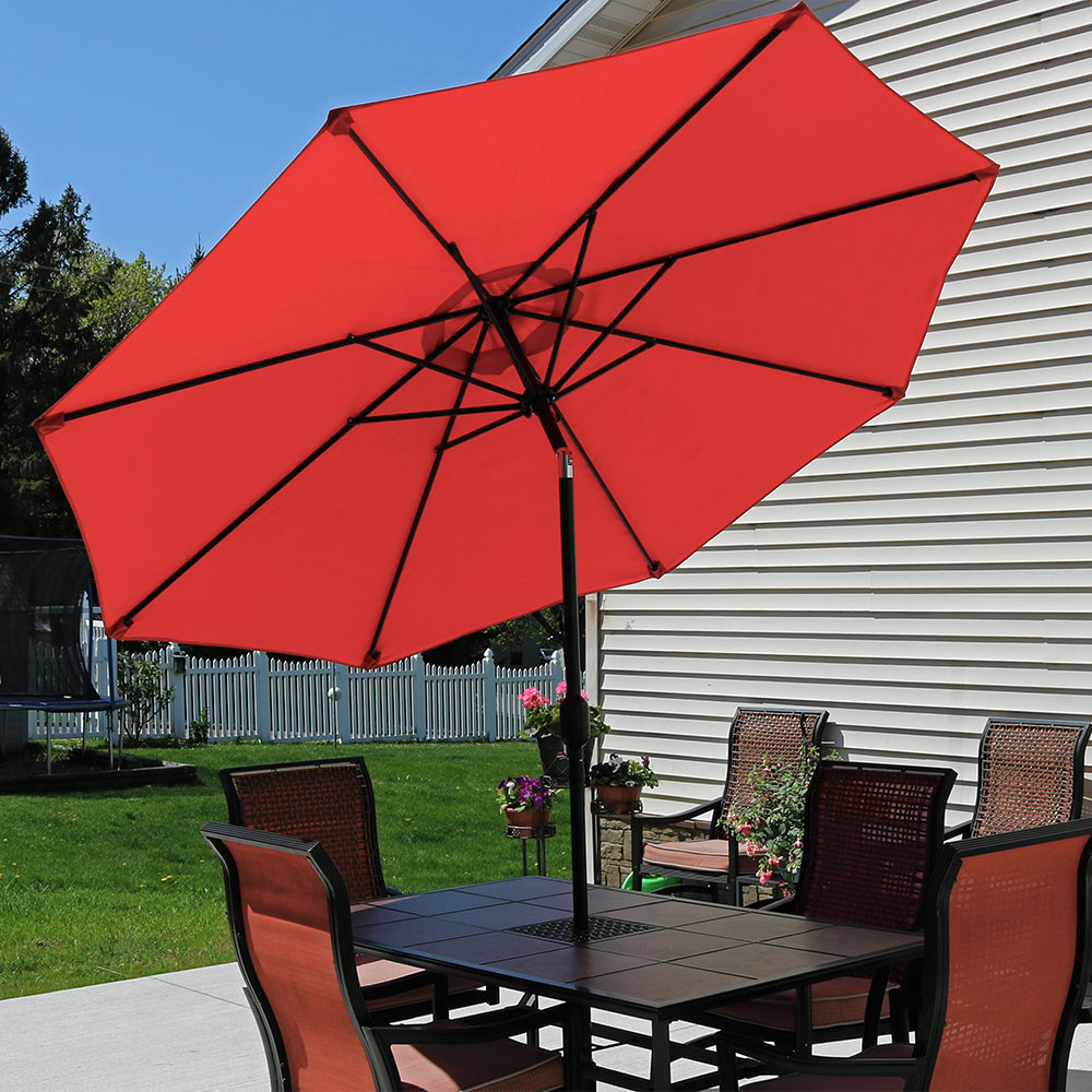 Sunnydaze Aluminum 9 Foot Patio Umbrella With Tilt Crank Sunnydaze Aluminum 9 Foot Patio Umbrella With Tilt Crank