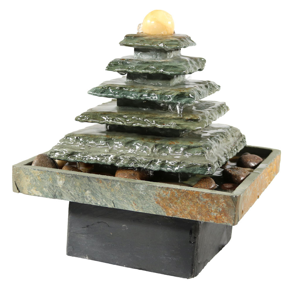 new square pyramid tiered slate tabletop water fountain new square pyramid tiered slate tabletop water fountain