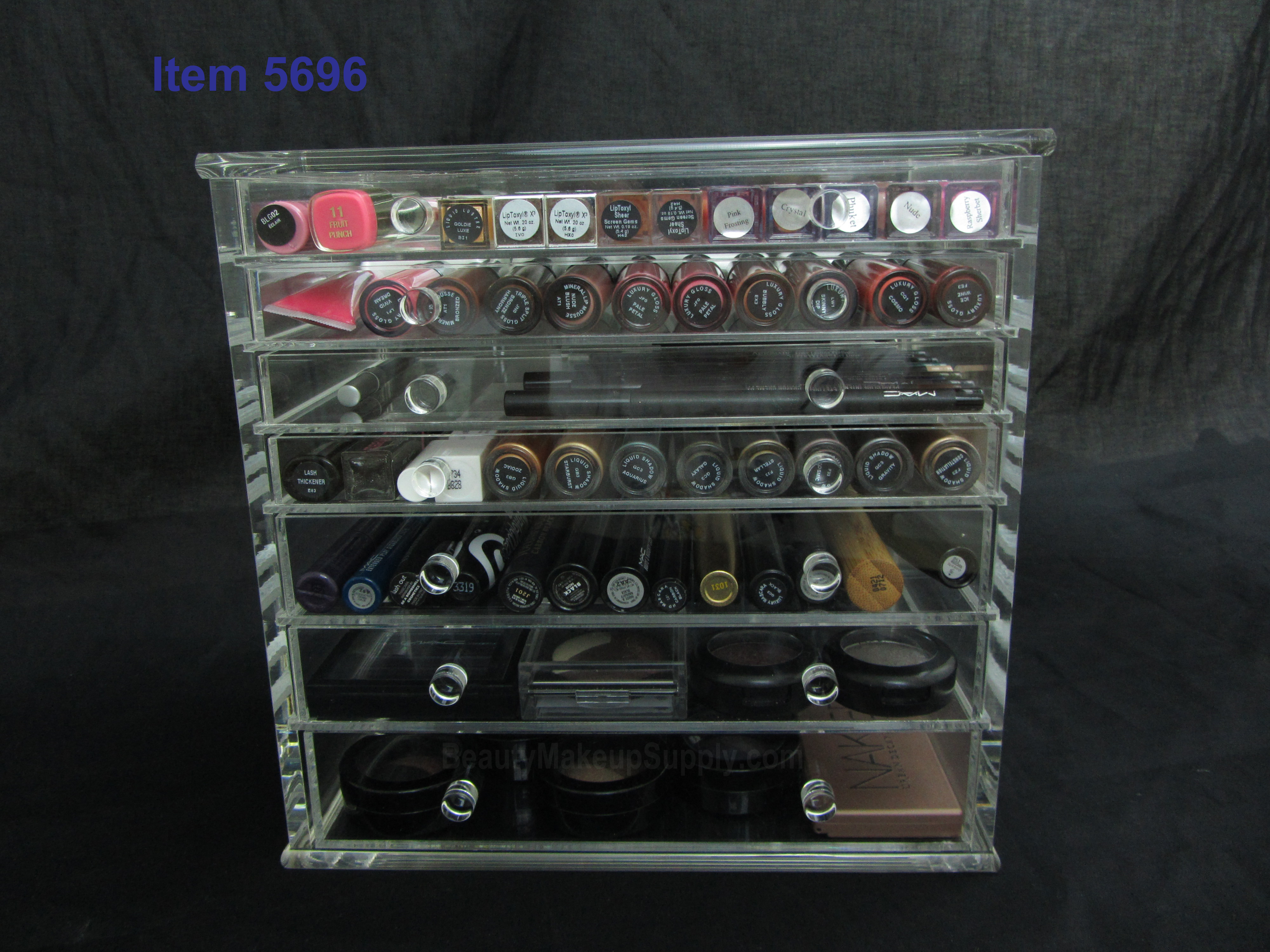Acrylic Cosmetic & Jewelry Organizer Luxury 7-Drawer Table Top Style - SKU# 5696