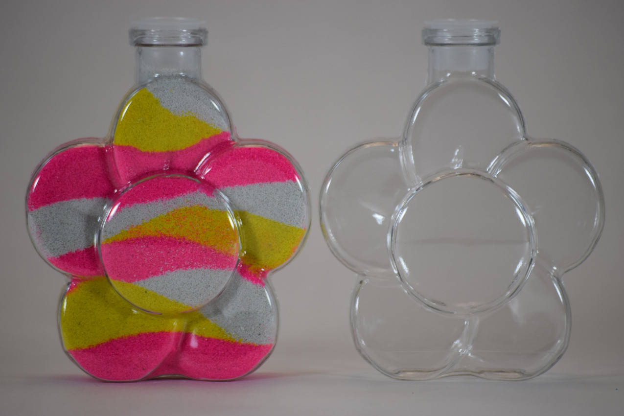 Sand Art Plastic Flower Bottle