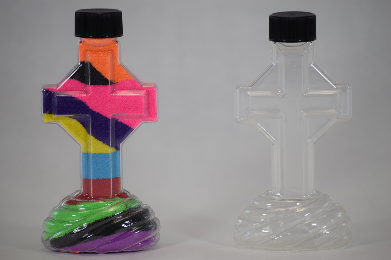 Sand Art Cross Bottle