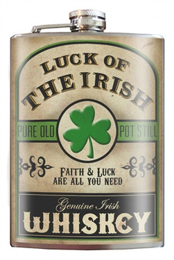 Luck of the Irish flask is slim enough to fit in your hip pocket, purse or golf bag.  The perfect father’s day gift, graduation gift, birthday, anniversary, or just because gift!