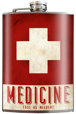 Medicine flask is slim enough to fit in your hip pocket, purse or golf bag.  The perfect father’s day gift, graduation gift, birthday, anniversary, or just because gift!  