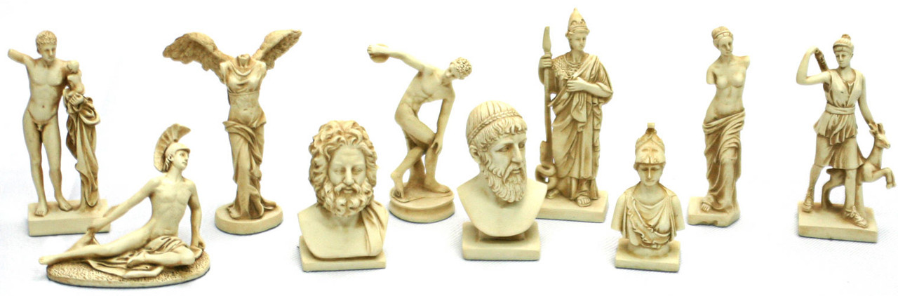 miniature roman statues