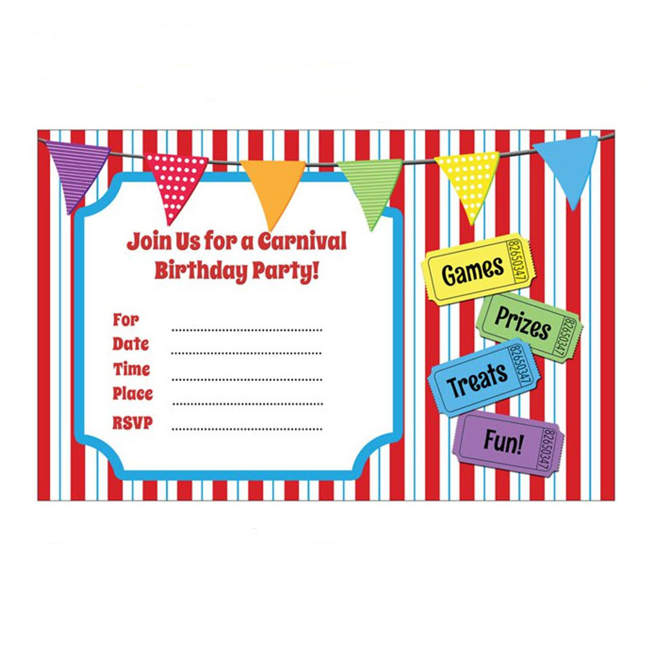carnival themed invitations