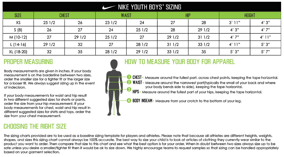 what size is nike youth small