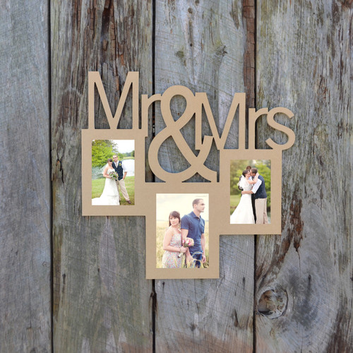 Mr and Mrs 2 Photo Picture Frame Unfinished, DIY