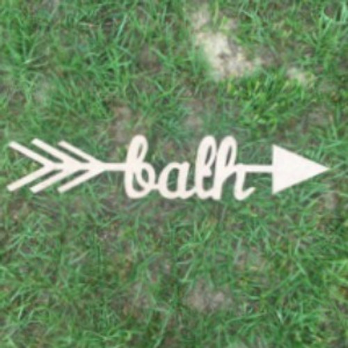 Arrow with word inside (bath) DIY Unfinished Craft Shapes