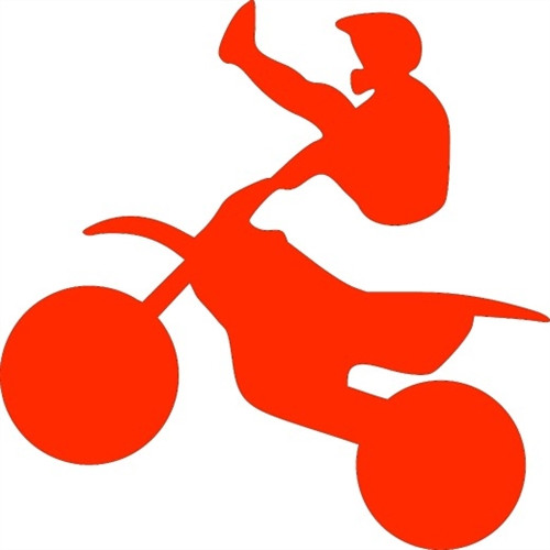 Kicking Dirtbike Rider Unfinished Cutout, Wooden Shape, Paintable MDF