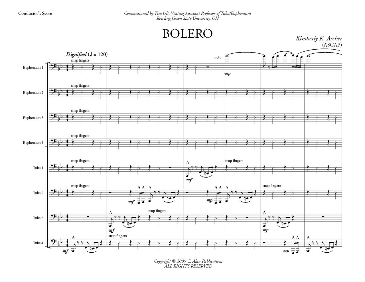 BOLERO ボレロ　大型スコア ボレロ (ユーフォニアム&テューバ八重奏）【Bolero】 - モーリス