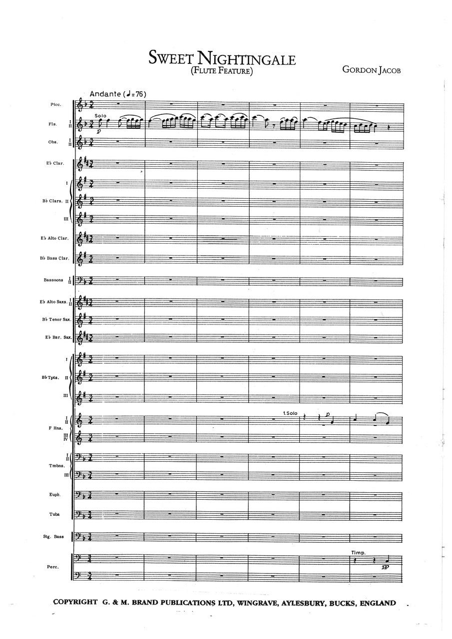 スウィート・ナイチンゲール（フルート・フィーチャー）【SWEET