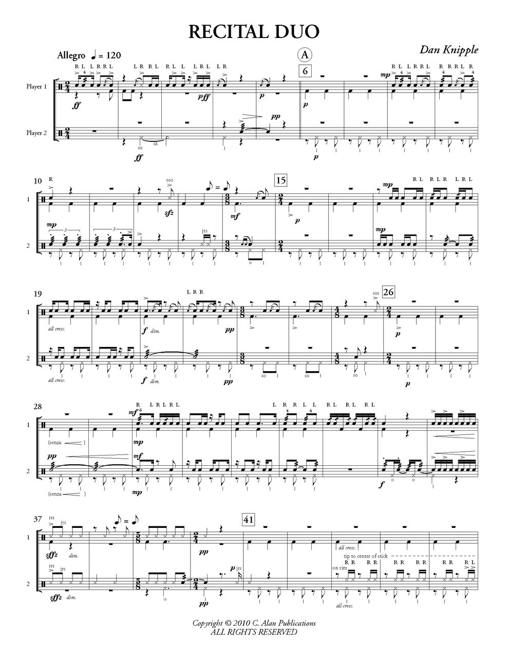 リサイタル・デュオ （ダン・ニップル）(打楽器二重奏)【Recital Duo