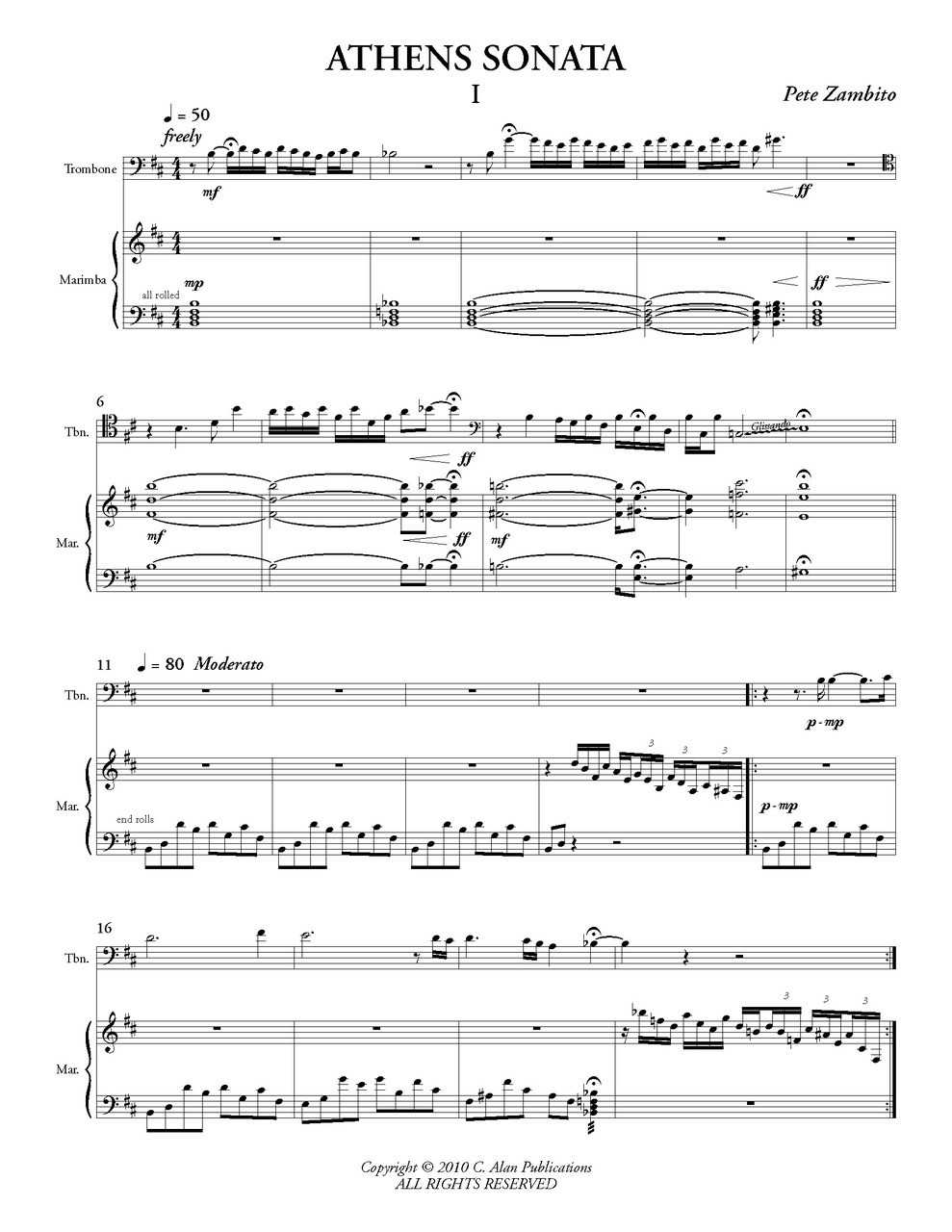 アテネ・ソナタ （トロンボーン+マリンバ)【Athens Sonata】 - Pete
