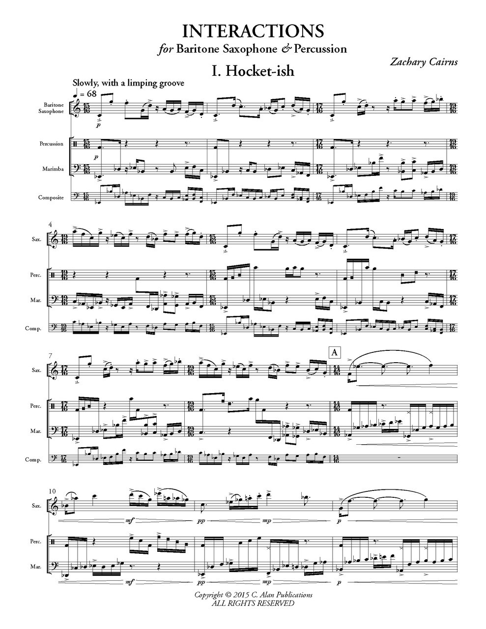 interactions for baritone saxophone percussion zachary cairns baritone sax chart