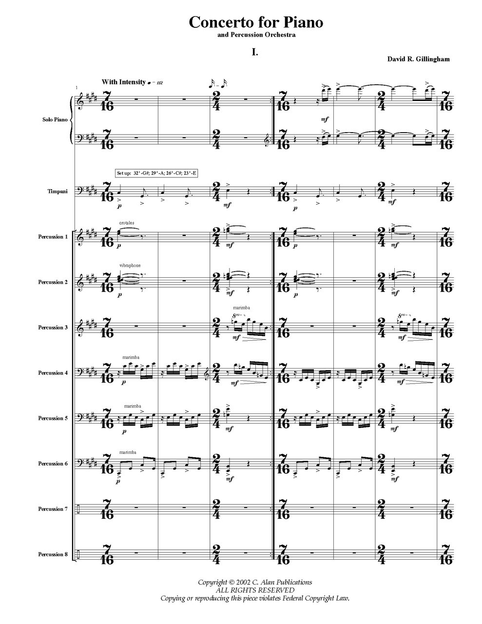 輸入　IEPE1509　楽譜　ミュージックエイト-　マリンバと打楽器アンサンブルの為の協奏曲（ネイ・ロサウロ）（打楽器七重奏）【Concertofo　／