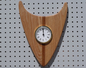 Red oak wedge clock