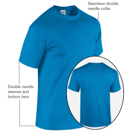 Gildan Heavy Cotton T-Shirt - 5000 Blue preshrunk jersey knit