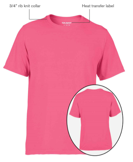 Gildan Performance Men's Pink T-Shirt