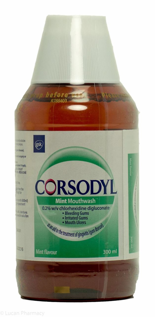 Corsodyl Mint Mouthwash 0.2w/v Chlorhexidine Digluconate 300ml