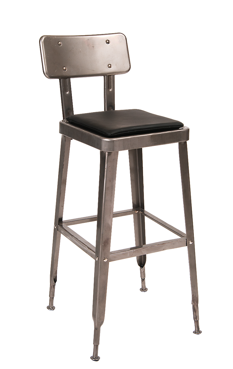 Metal Bar Stool with Cusion Black Vinyl Bar Stool