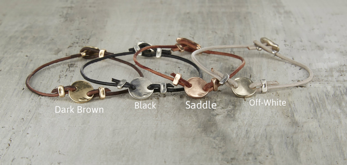 Leather string friendship bracelet colors
