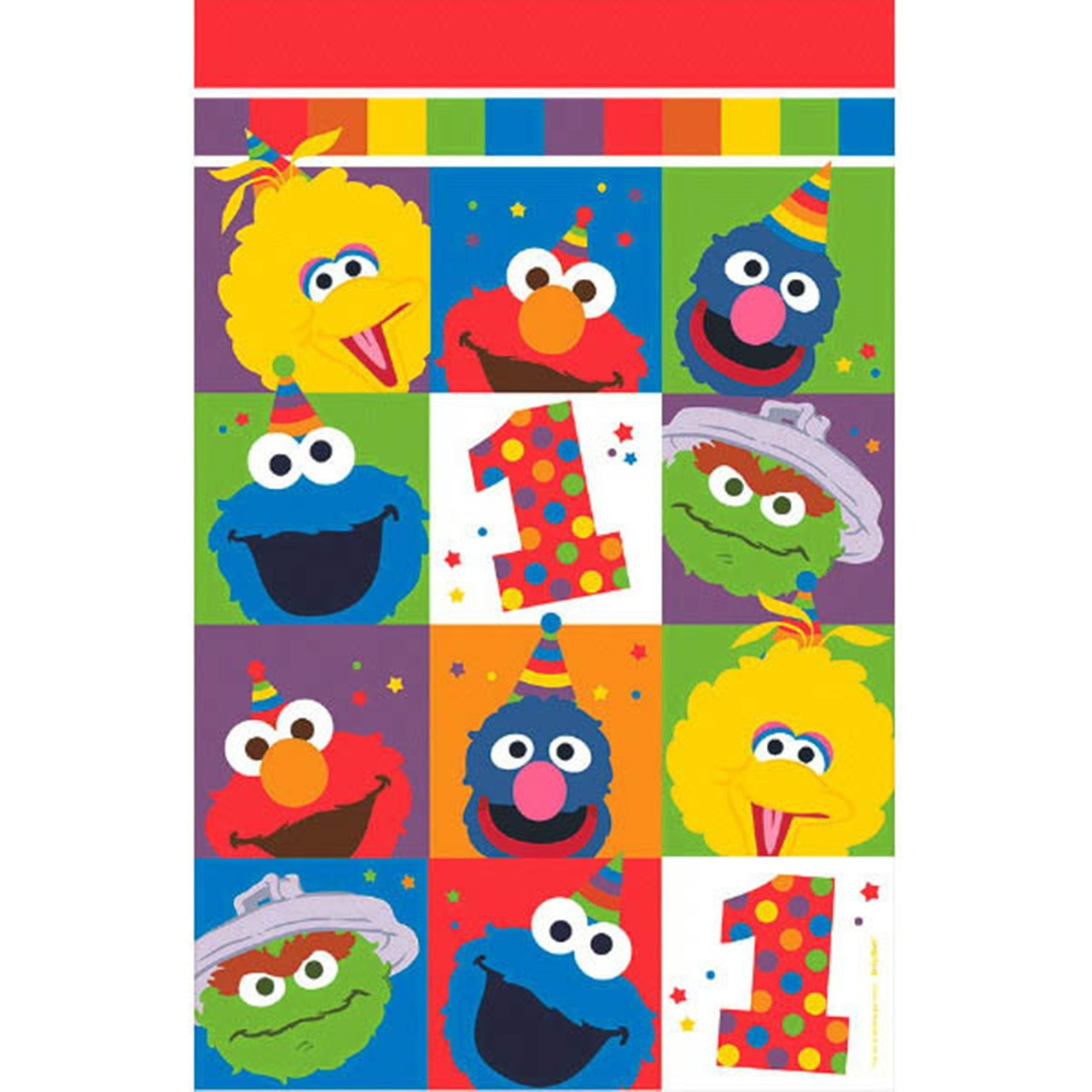 elmo turns one plastic tablecover 1st birthday party christmas blowouts