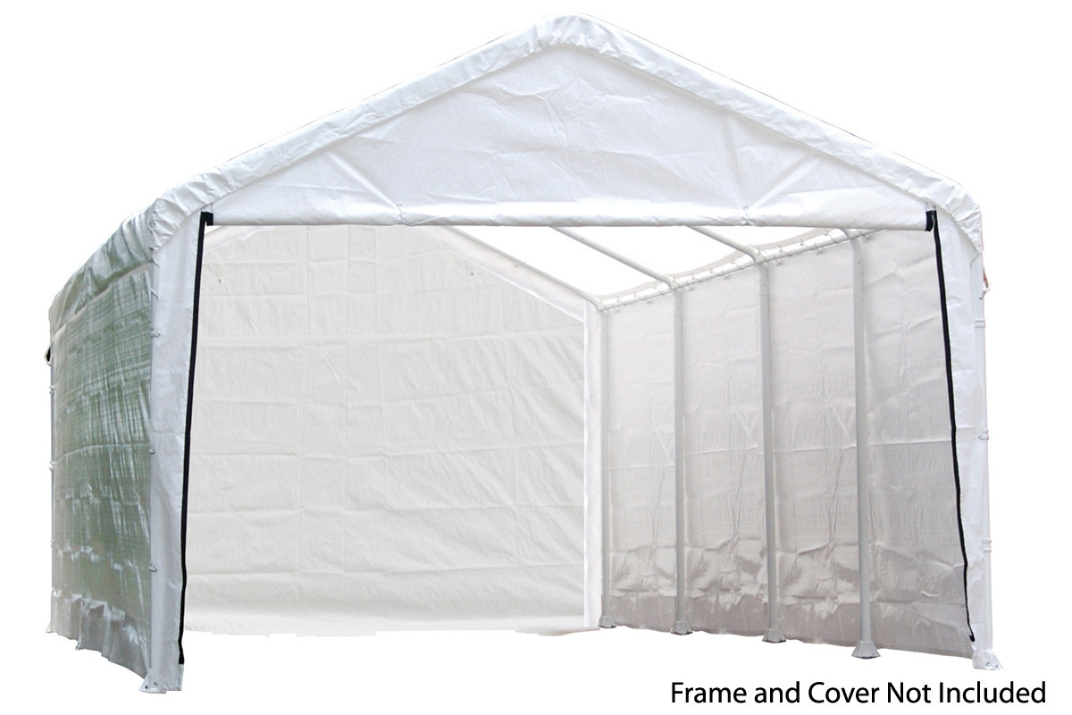 12x30 White Canopy Enclosure Kit, Fits 2" Frame Shelters of New England