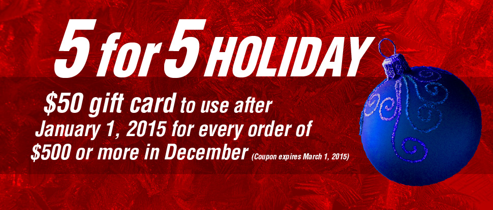 Holiday 5 for 5 banner