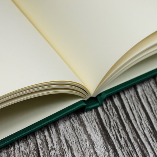 Wedding Guest Book In Emerald Green Satin - A5 or A4 Landscape