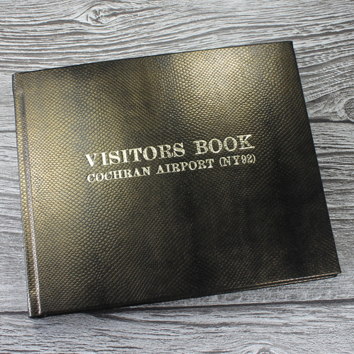 Visitor Guest Book- Antique Gold Mamba Effect Leather