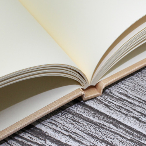 Wedding Guest Book In Pale Gold Satin - A5 or A4 Landscape