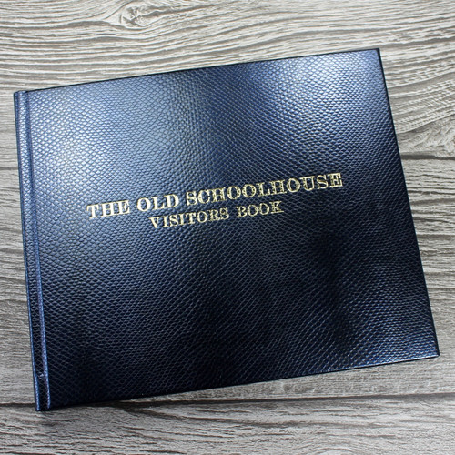 Visitor Guest Book - Sapphire Blue Mamba Effect Leather