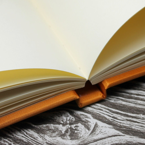 Wedding Guest Book In Burnt Orange Satin - A5 or A4 Landscape