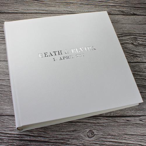 Traditional Classic White Leather Photo Album
