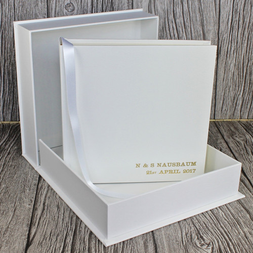 Drop Back / Clamshell Box In White Leather