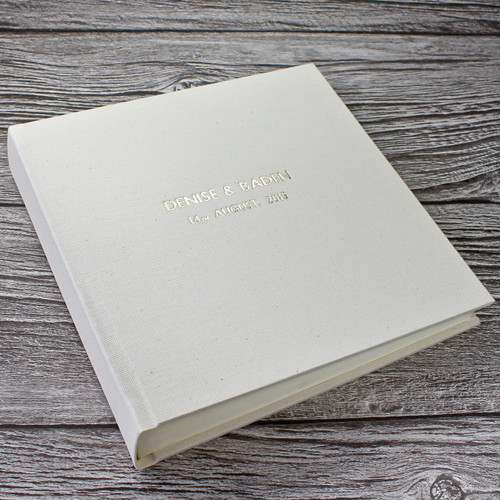 Contemporary Ivory Linen Photo Album