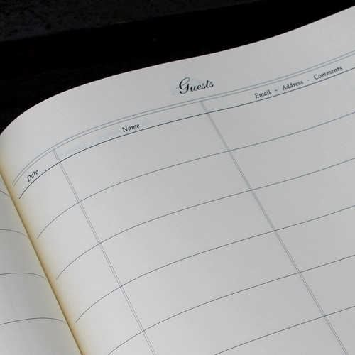 Visitor Guest Book - Mahogany Brown Mamba Effect Leather